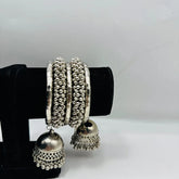 OXIDIZED BANGLES WITH JHUMKA
